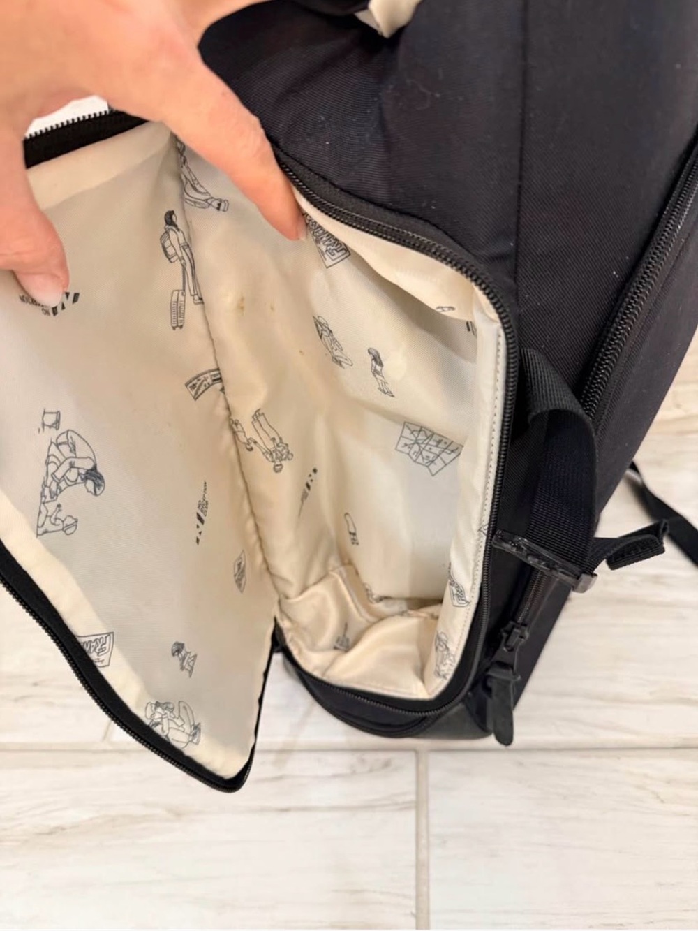 Black 'No Reception Club' Backpack with Sliders - Picture 5 of 10